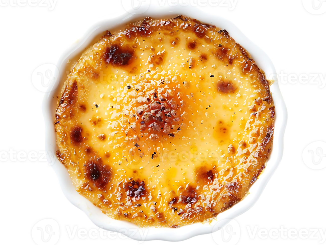 Top View of a Delicious Creme Brulee Dessert with a Caramelized Sugar Crust - Food Photography png