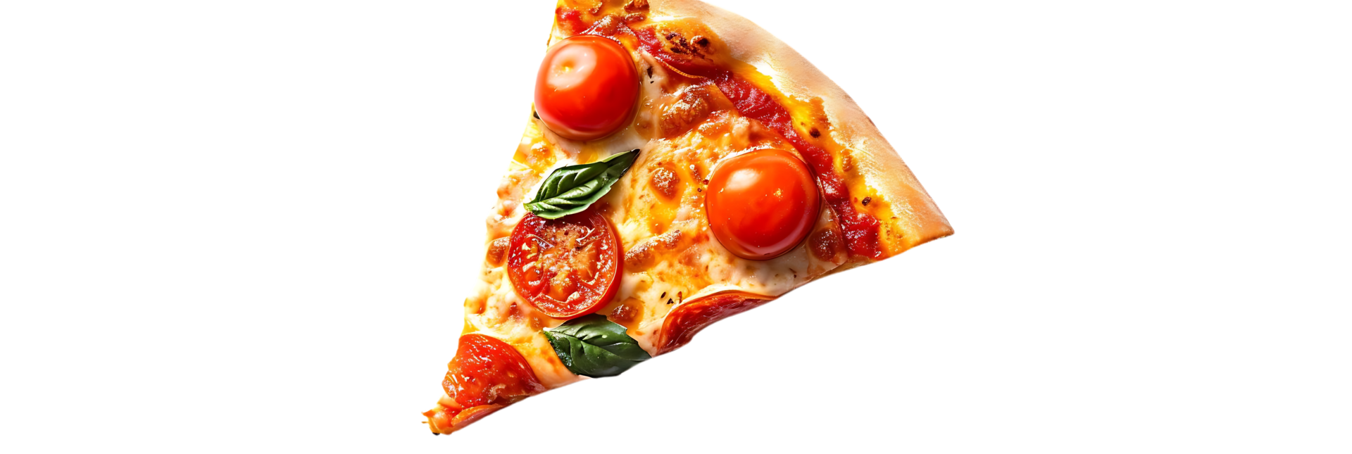 Pizza Slice with Cherry Tomatoes and Basil Illustration png