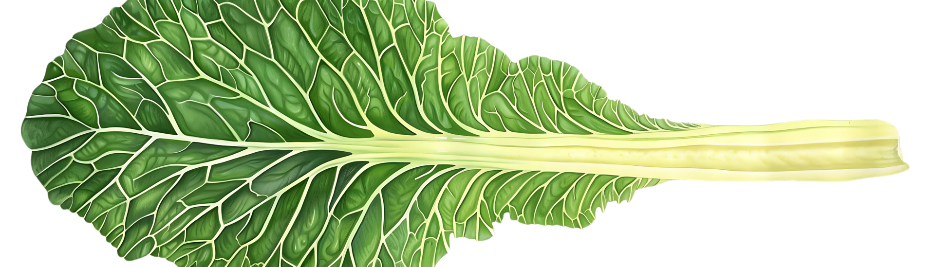 Green Leaf with White Veins Illustration png