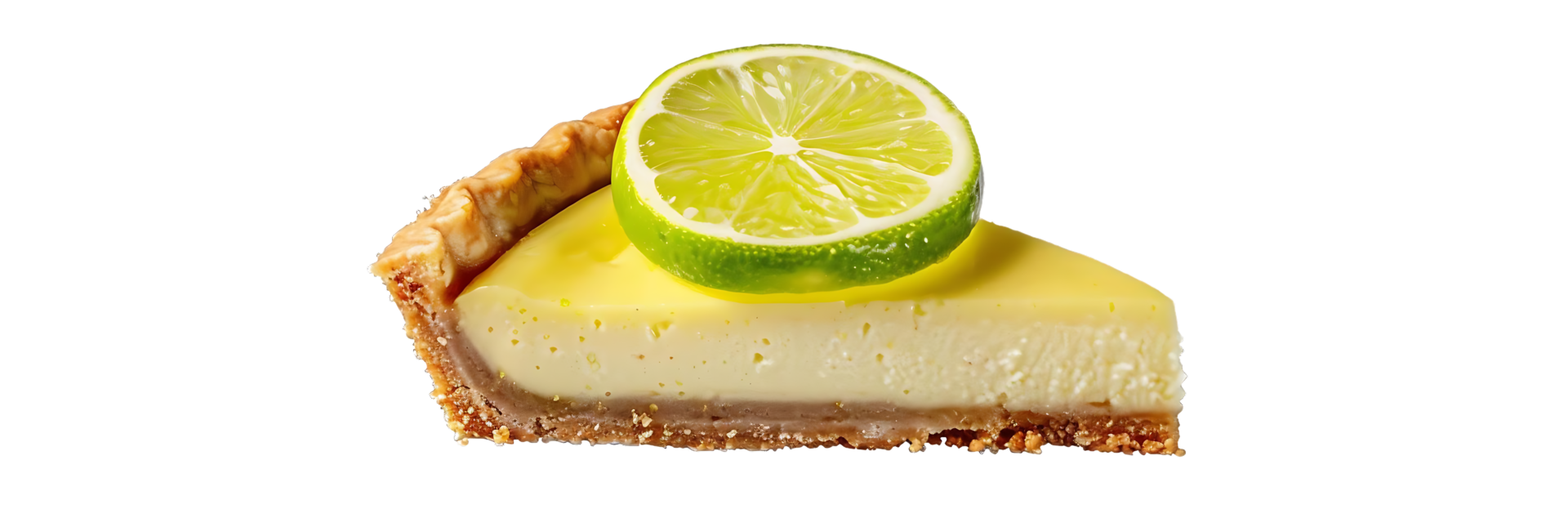 Lime Pie Slice with Crust - Realistic Image png