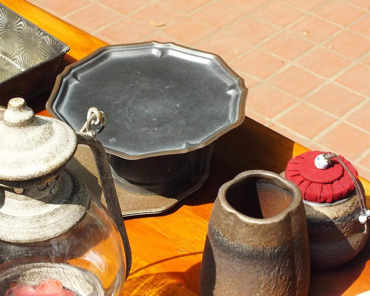 Set of utensils and products for kitchen, restaurant or cafe. selective focus of food and beverage utensil. photo