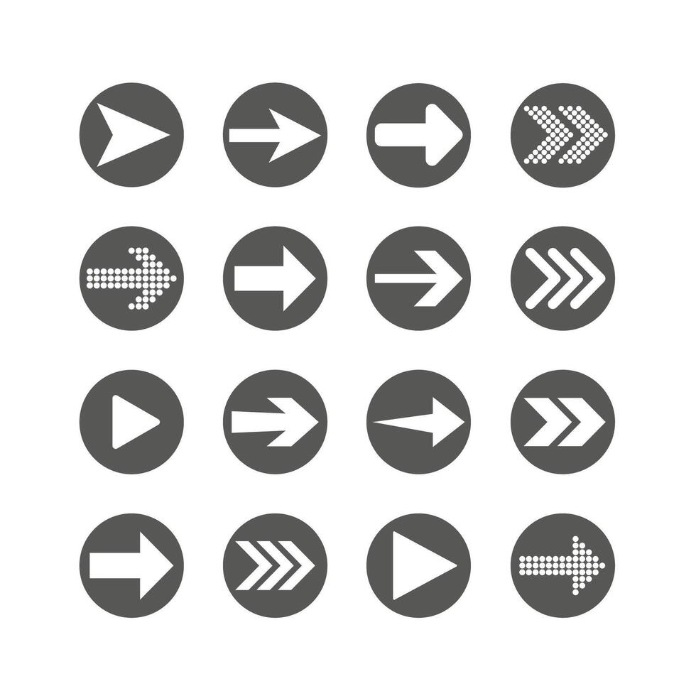 Arrow icon set. illustration, flat design. vector