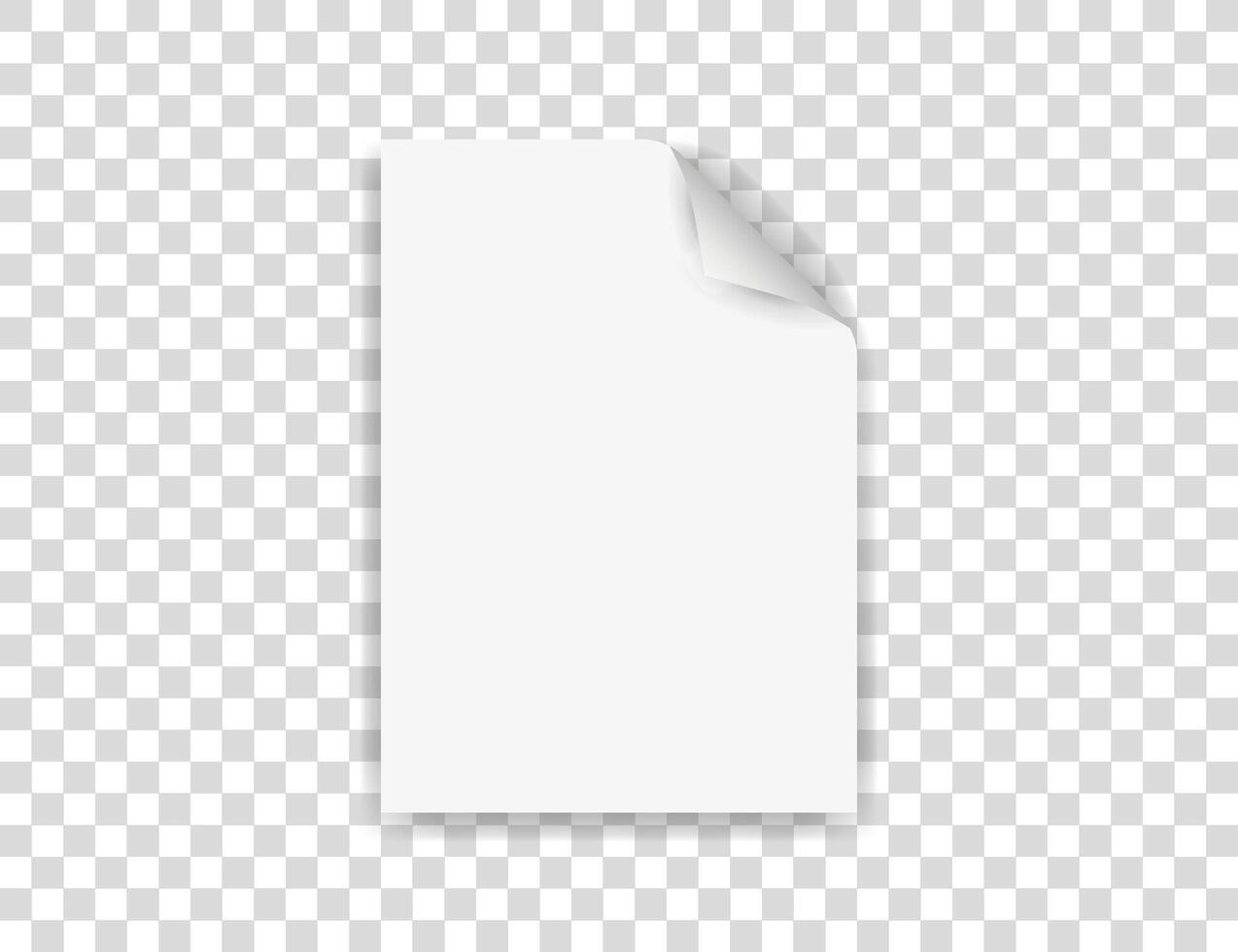 Paper with a curled edge. illustration. vector
