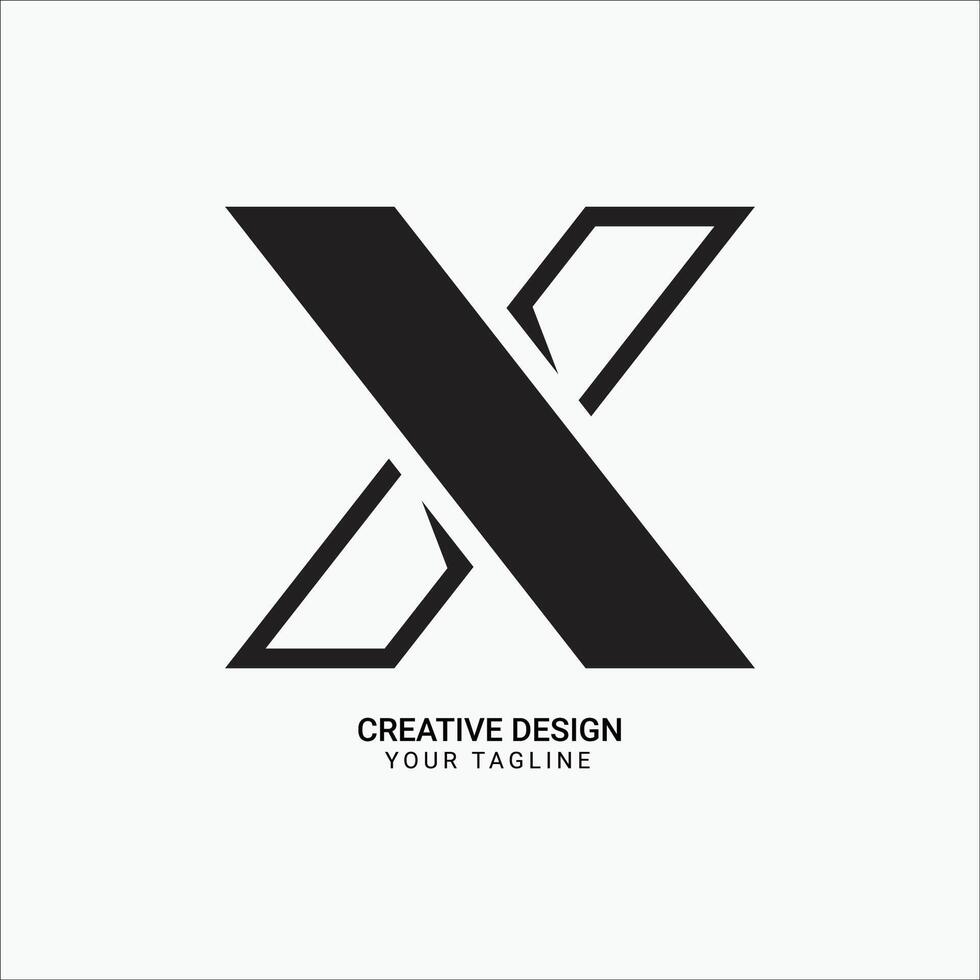 Creative X letter Flat stylish modern brand unique logo design concept template vector