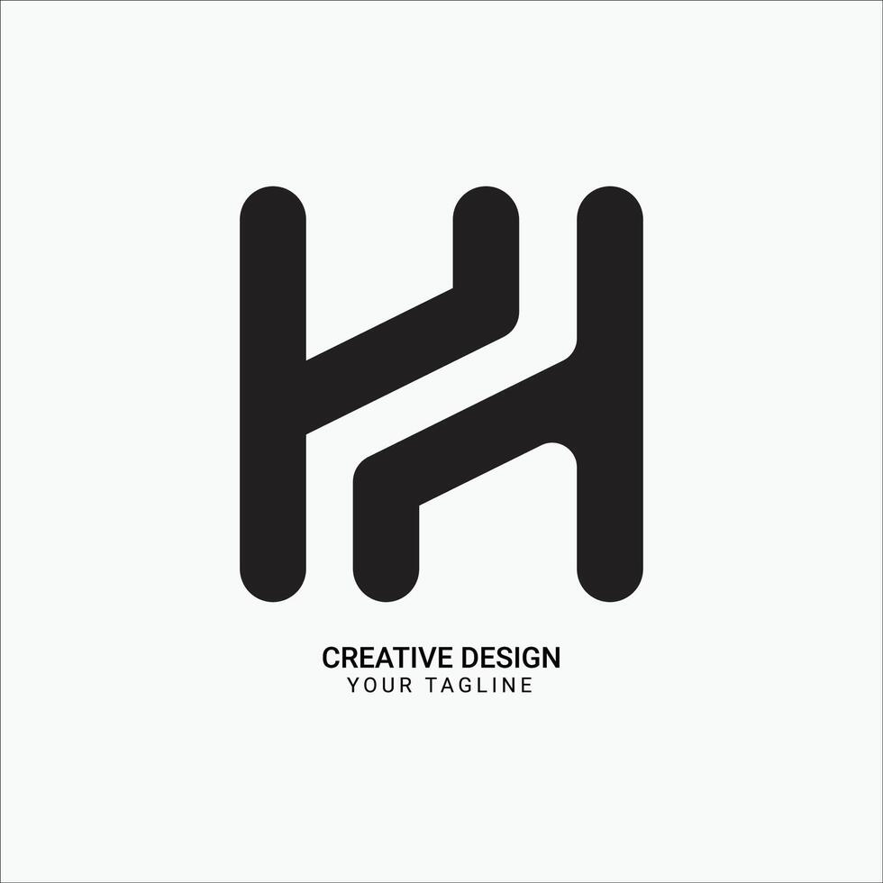 Creative H2 or 2H initial monogram flat modern brand unique logo design vector