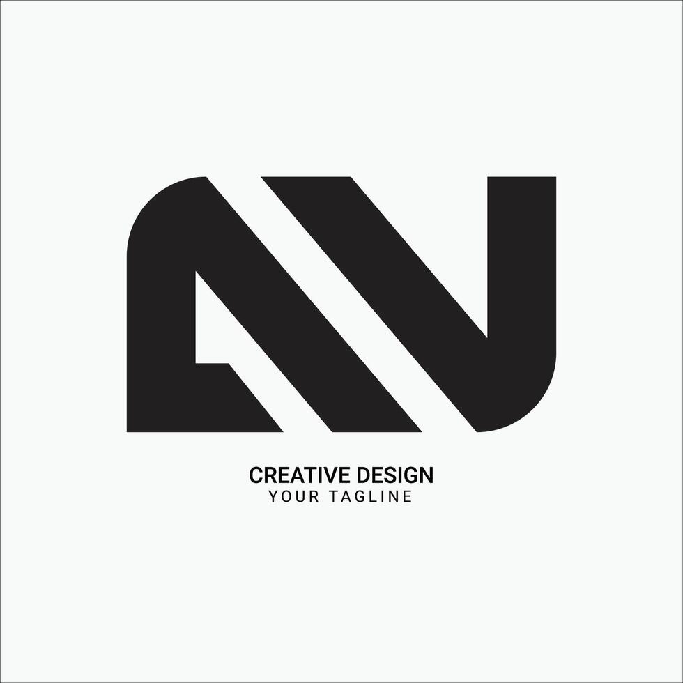 Creative AV or AVN or NAV or VA flat monogram modern unique logo design vector