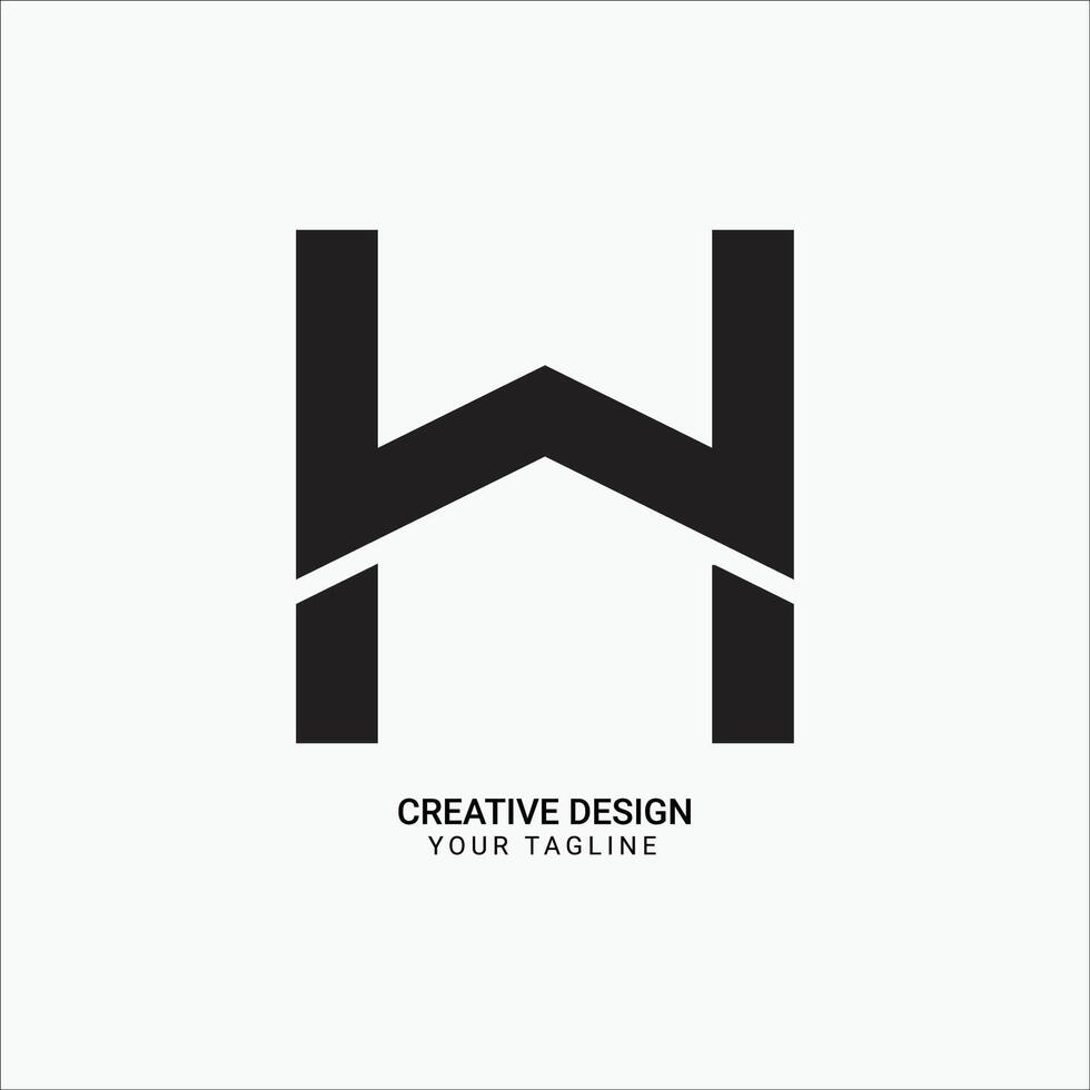 Creative HW or WH initial monogram modern brand unique logo design vector