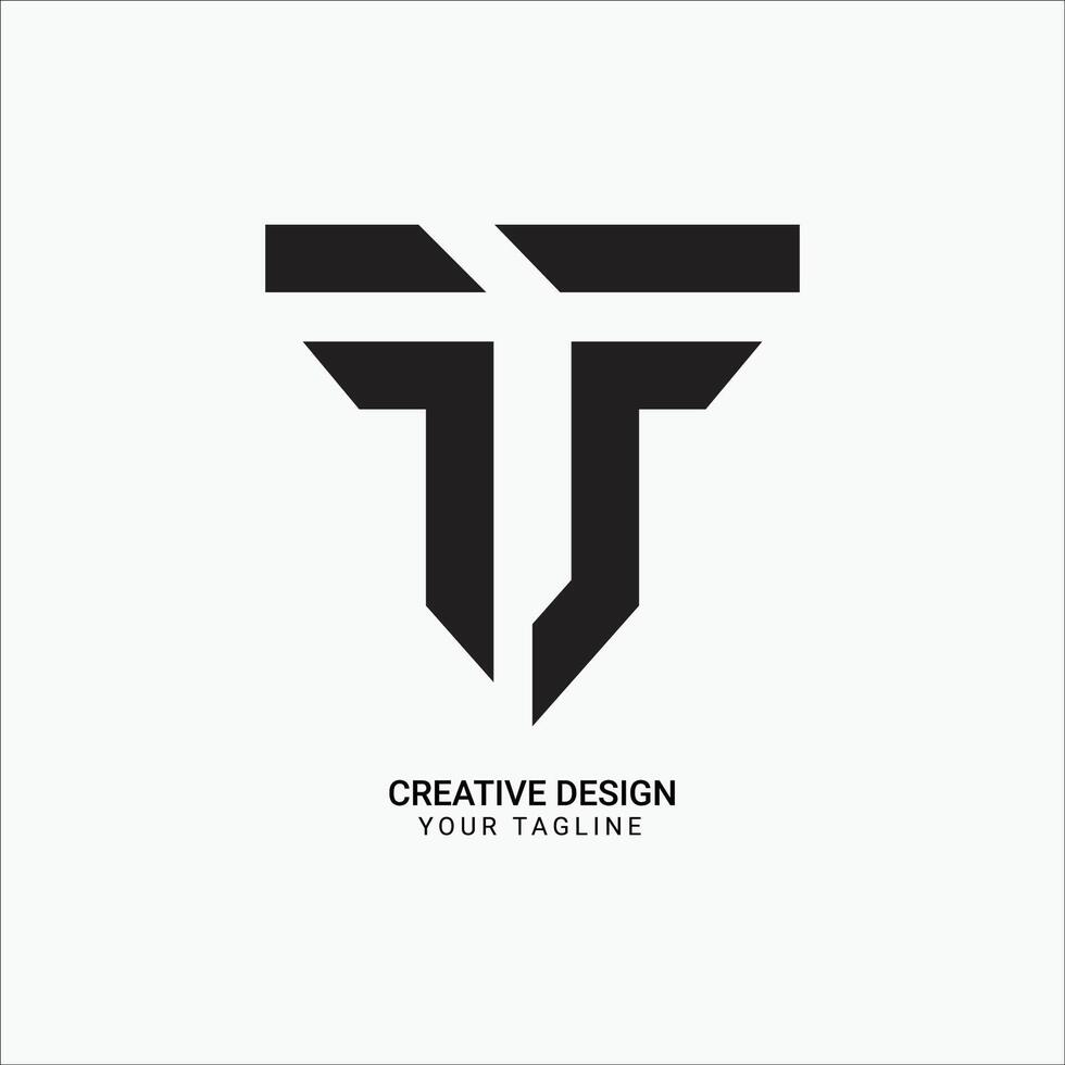 Creative TF or FT or T initial monogram flat modern brand unique logo design vector