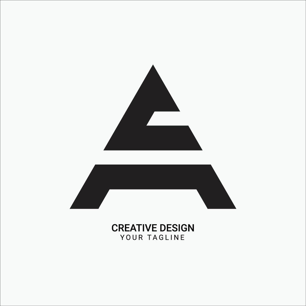 Creative AC or CA initial triangle shape pattern flat modern brand unique logo design vector