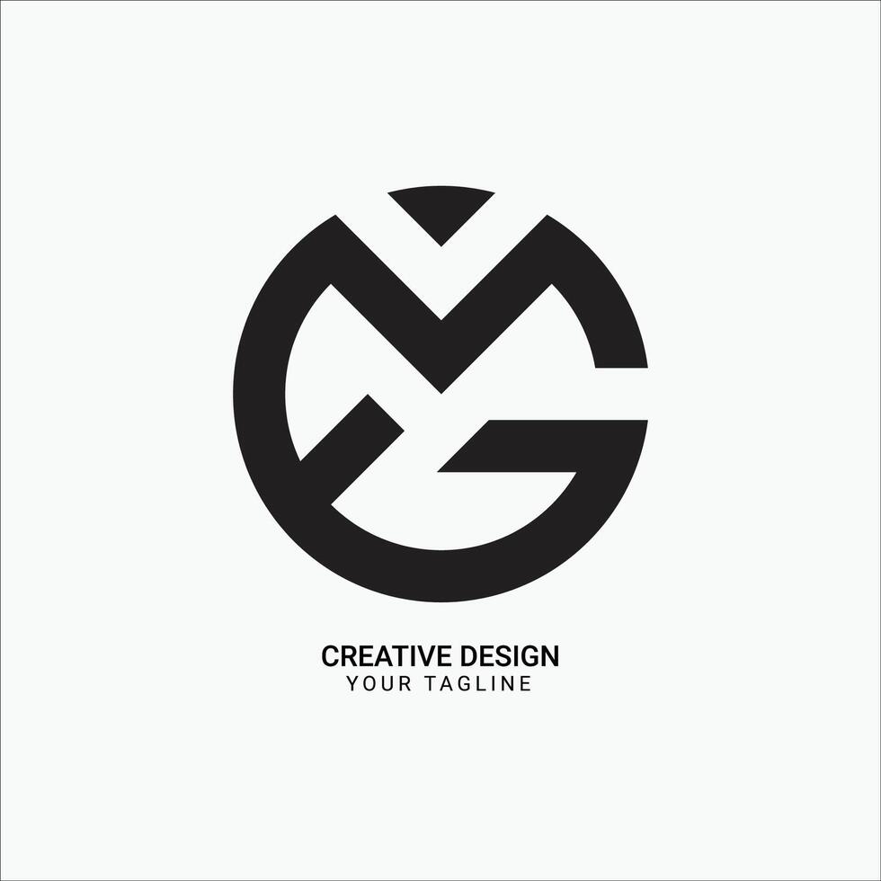 Creative MG or GM in circle shape pattern monogram modern brand unique logo design vector
