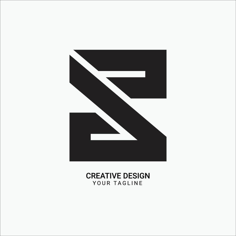 Creative RS or SR or S initial flat monogram bold black type modern unique logo design vector