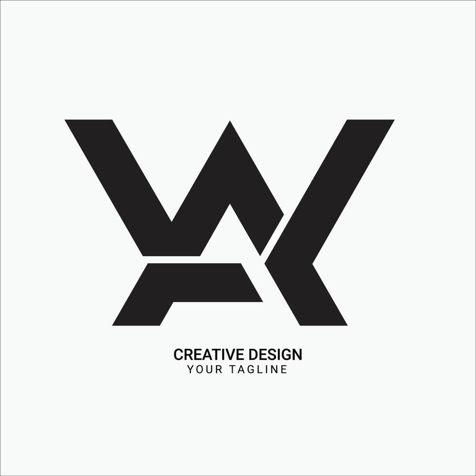 Creative WA or AW initial monogram flat modern brand unique logo design vector