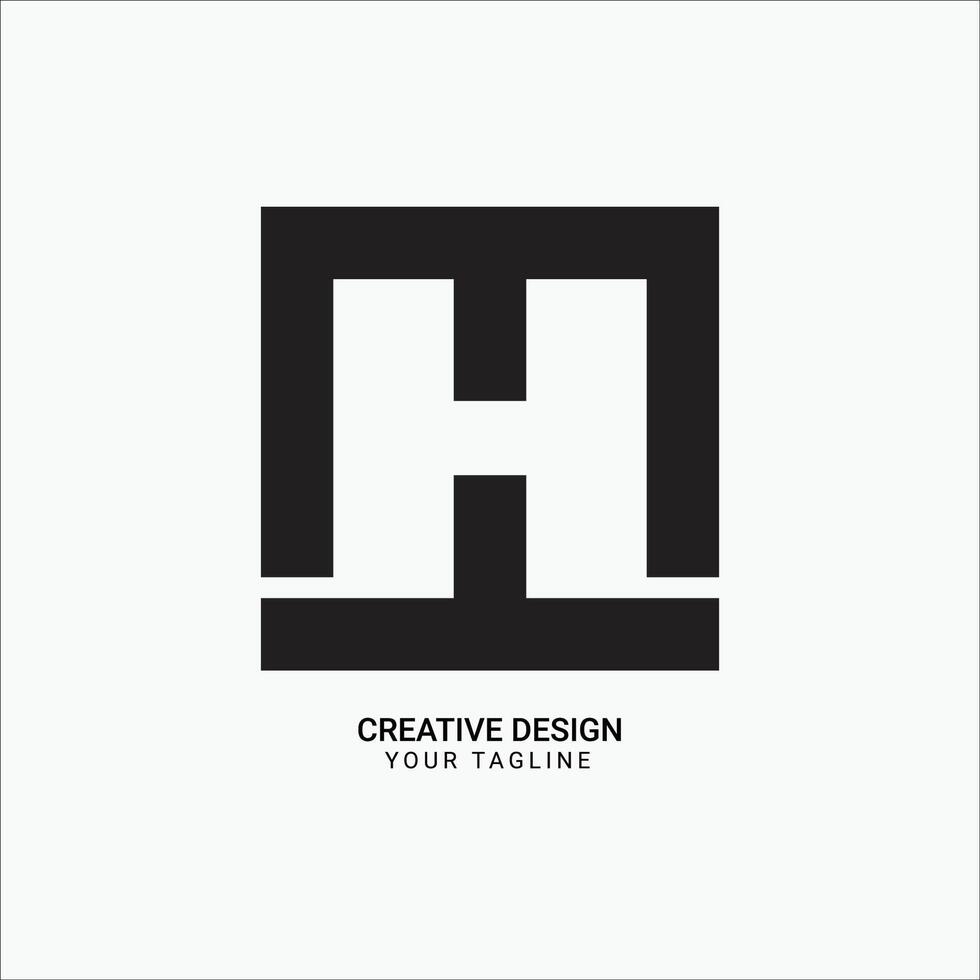 Creative HM or MH initial monogram rectangle pattern modern brand unique logo design vector