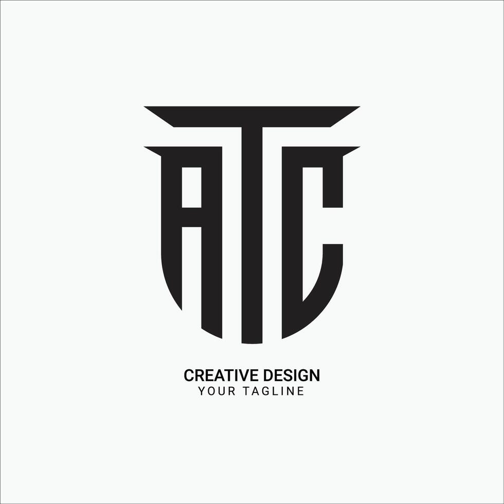 Creative ATC monogram elegant modern brand unique logo design vector