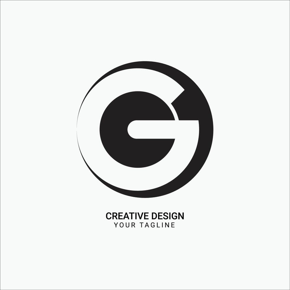 Creative circle shape pattern CG or CG initial elegant flat monogram modern unique style logo design vector