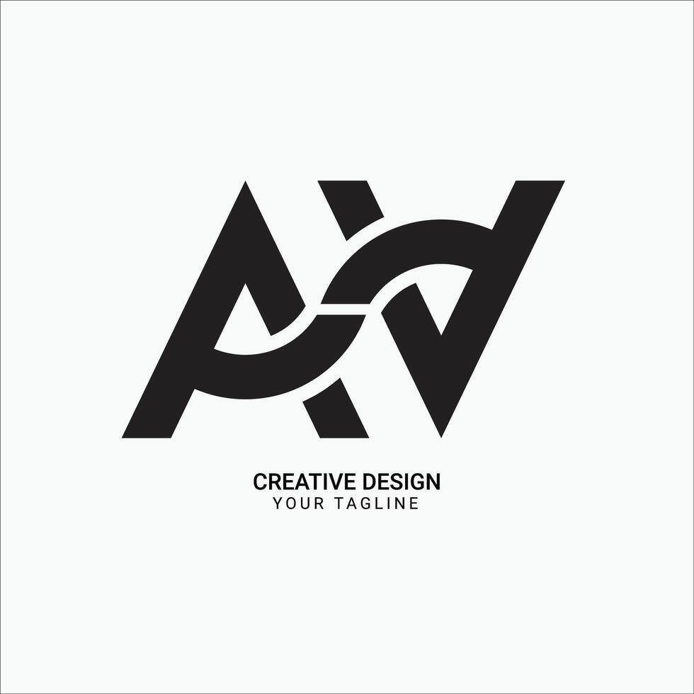 Creative AV or VA initial elegant unique logo design vector