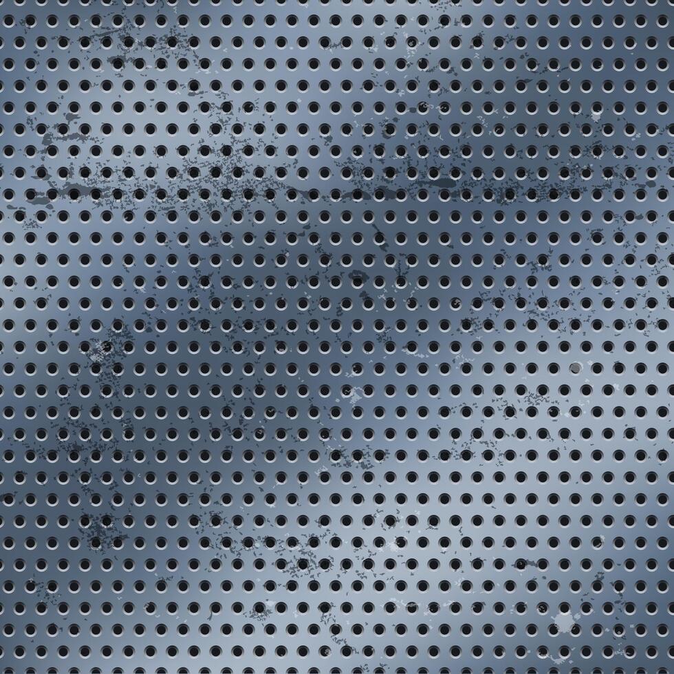 Grunge style perforated metal background design vector