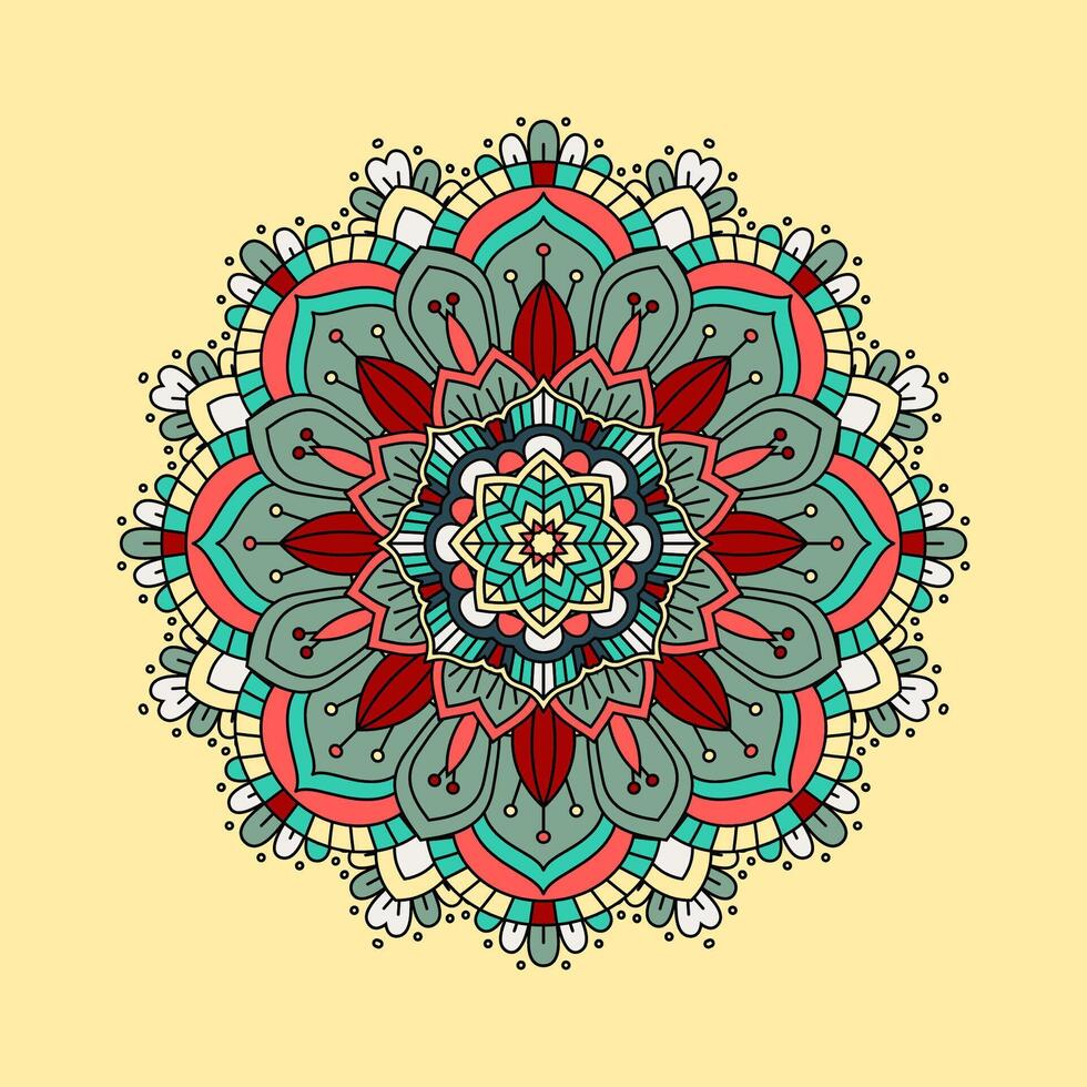 Abstract colourful mandala design background vector