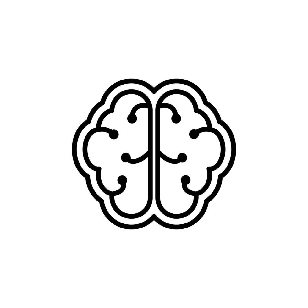 Brain Circuit Icon for Neural Network Graphics vector