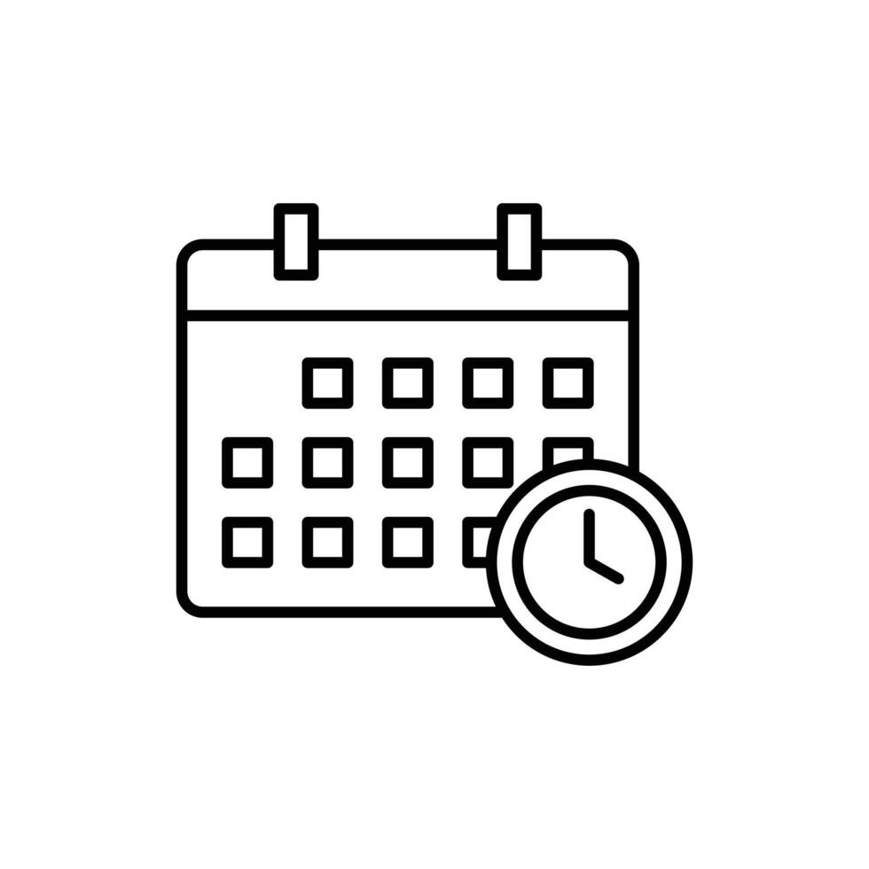 Calendar with Clock Icon Ideal for Scheduling and Time Management vector