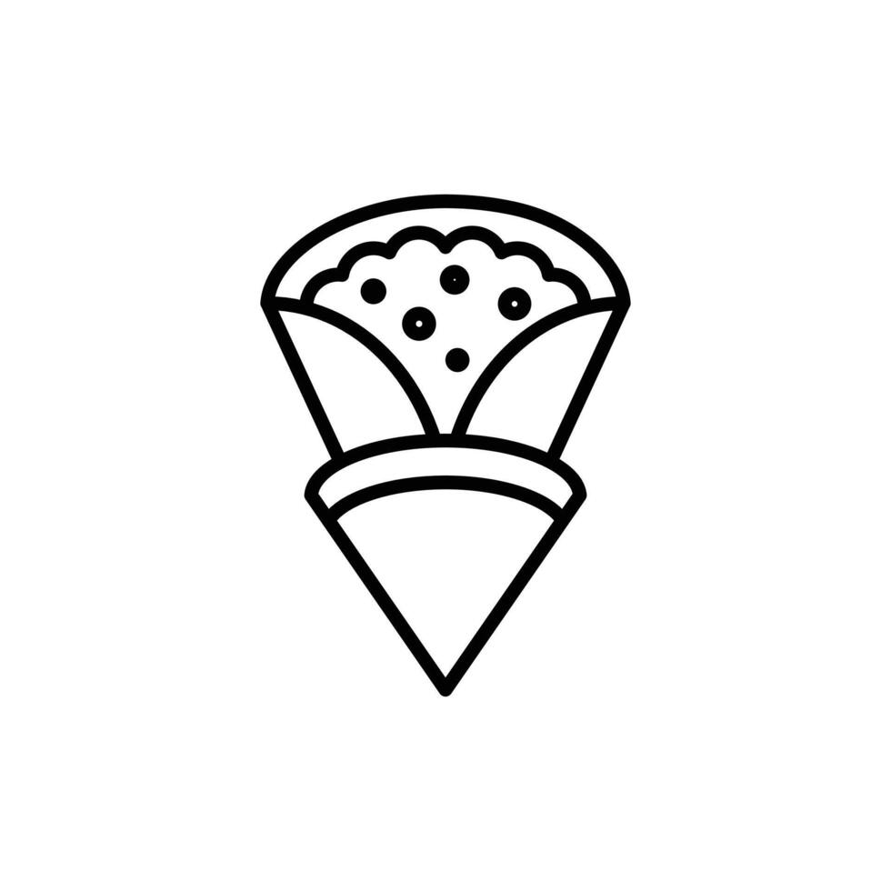 French Crepe Icon Ideal for Culinary and Dessert Illustrations vector