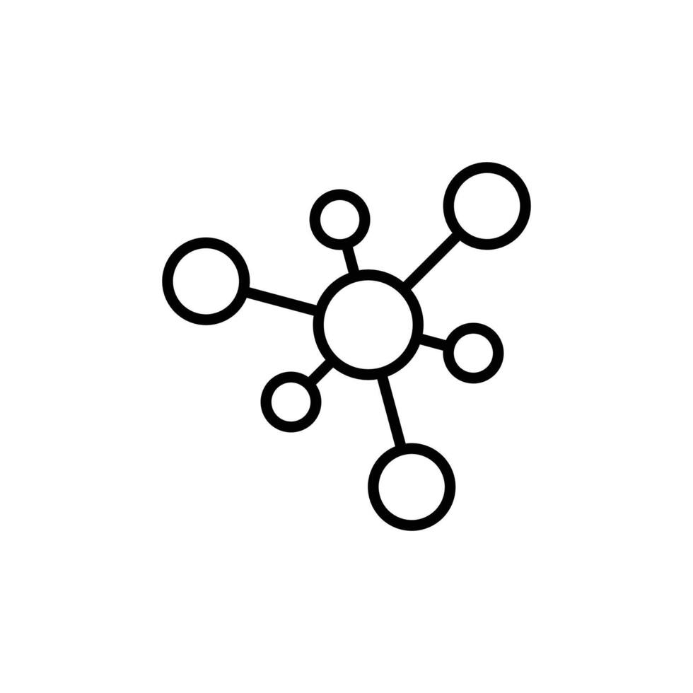 Connected Chart Icon for Data Analysis and Reporting vector