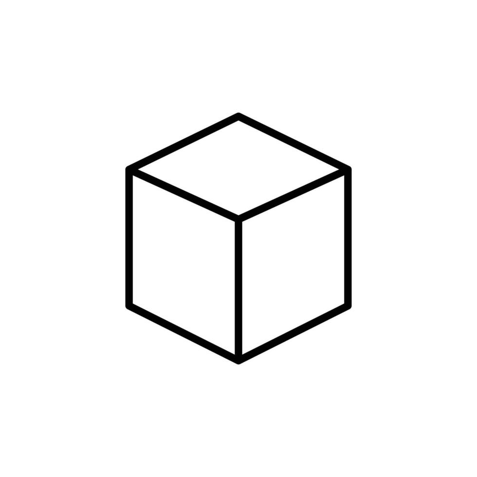 3D Cube Icon Ideal for Geometric and Design Concepts vector
