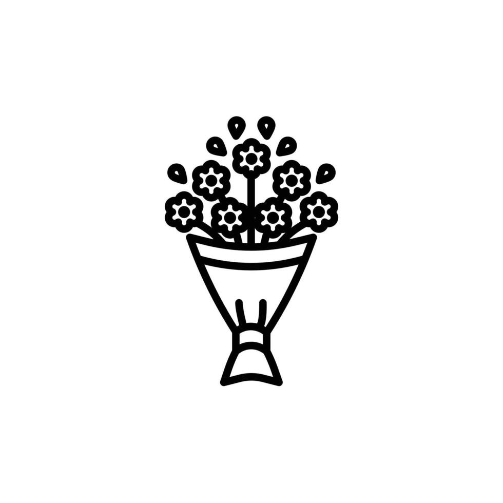 Flower Bouquet Icon Set Floral Arrangement Illustrations for Weddings and Events vector