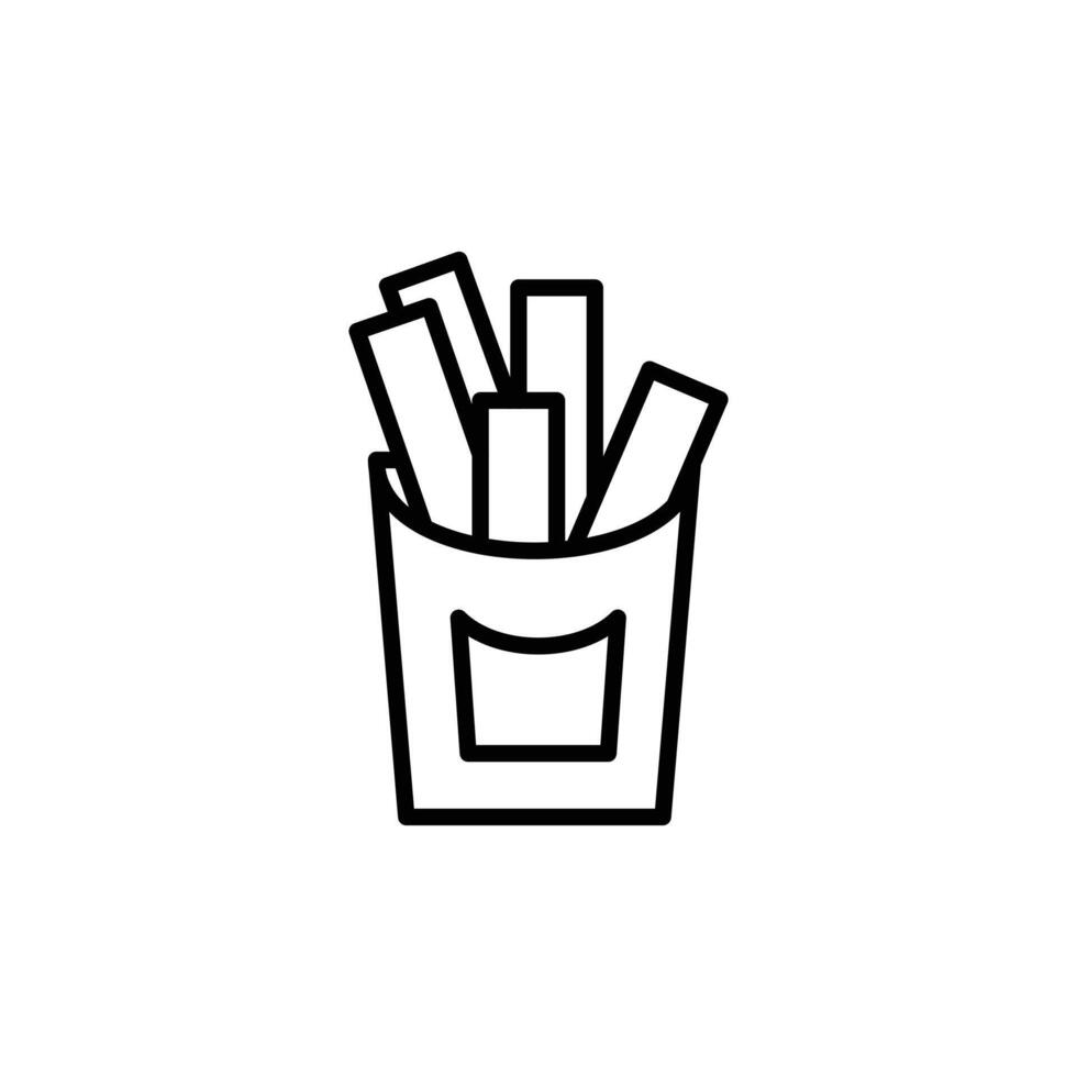 Crispy French Fries Icon for Fast Food Menus vector