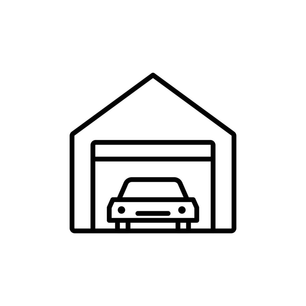 Garage Car Icon Set Vehicle Storage Illustrations for Home and Automotive Projects vector