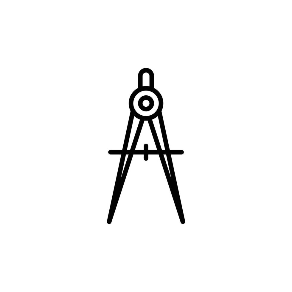Precision Drafting Compass Icon for Engineering Tools vector