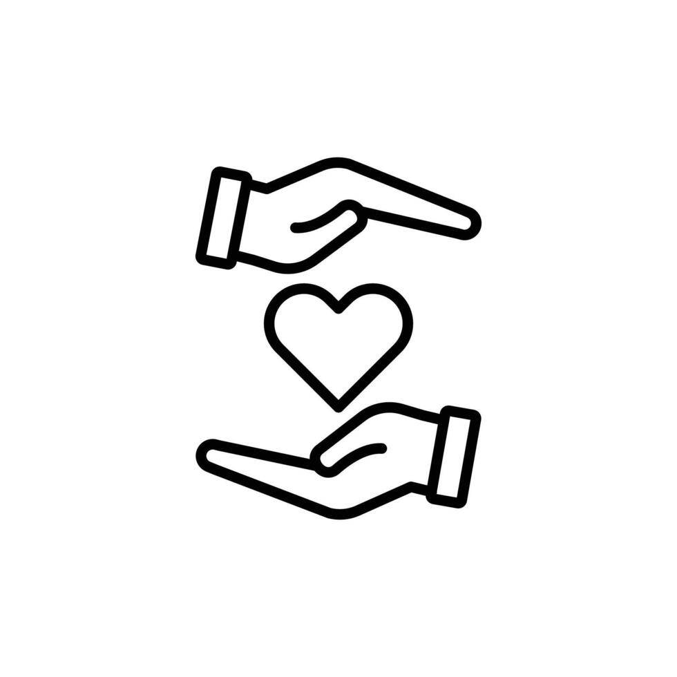 Hand Holding Heart Icon Ideal for Charity and Health Care Themes vector