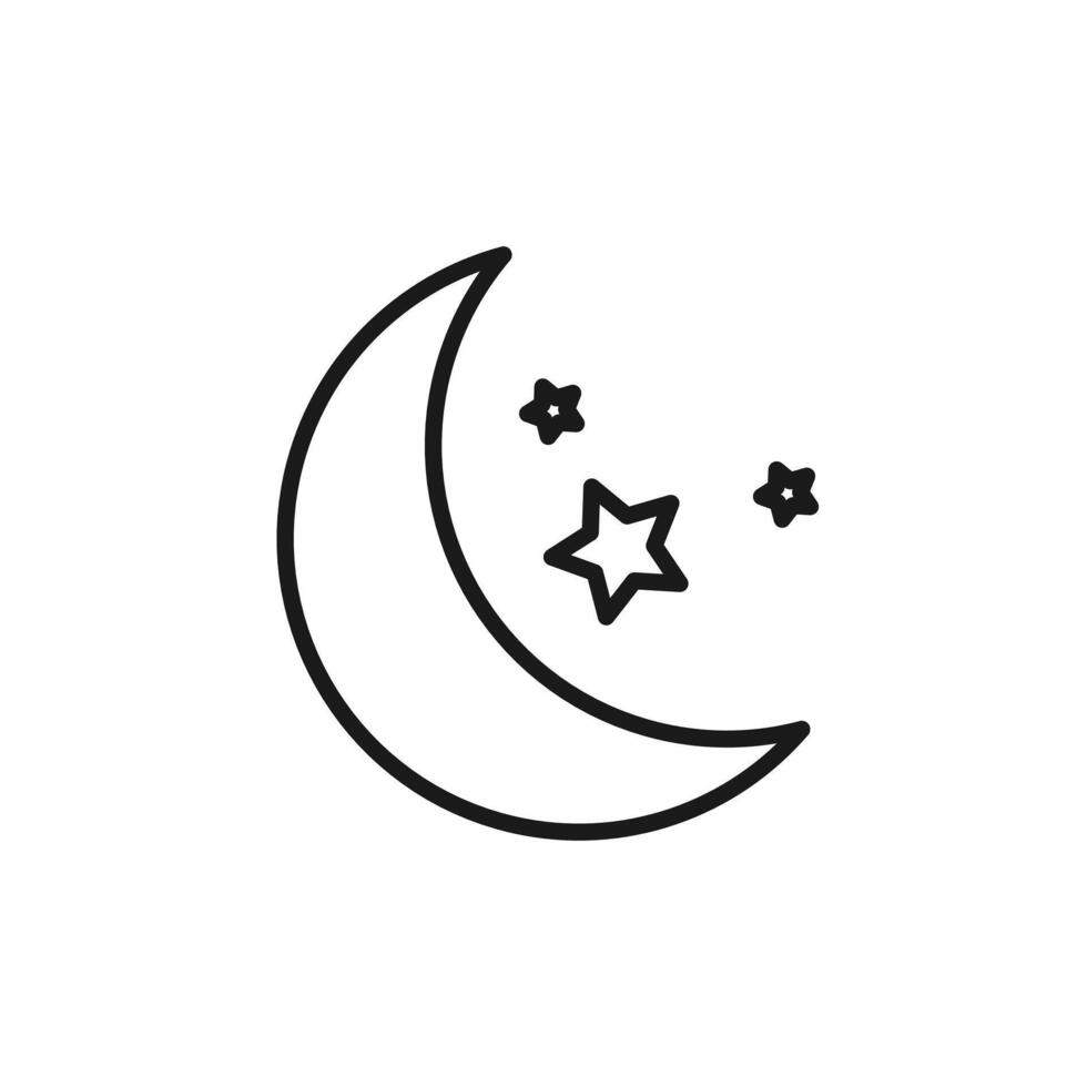 Moon and Stars Icon for Night Sky Illustrations vector