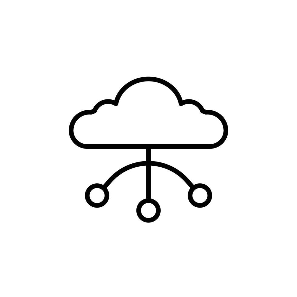 Network Cloud Icon for IT Services and Cloud Computing Solutions vector