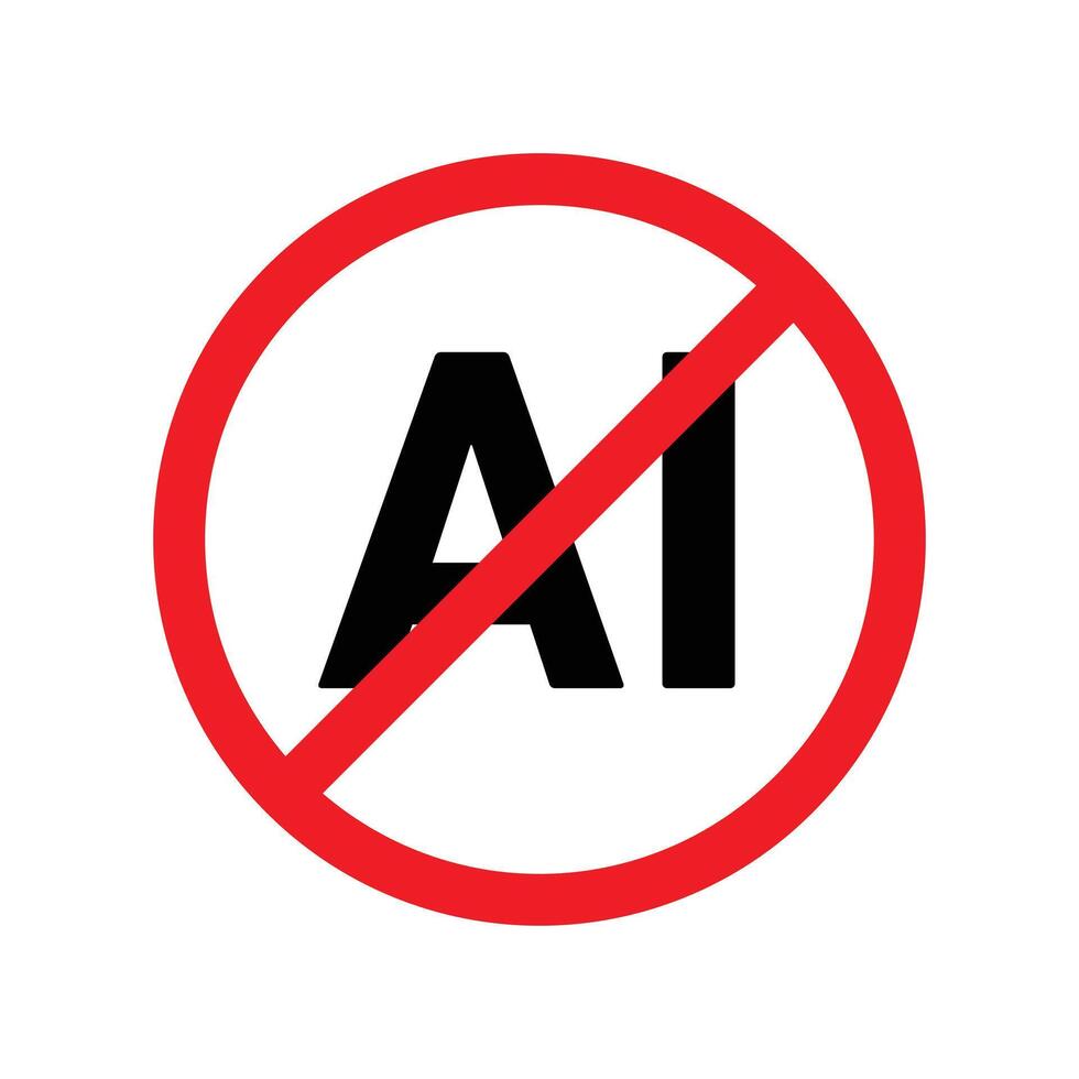 No AI Sign Icon Perfect for Technology and Privacy Themes vector