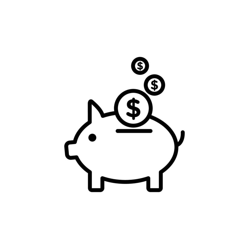 Piggy bank icon vector