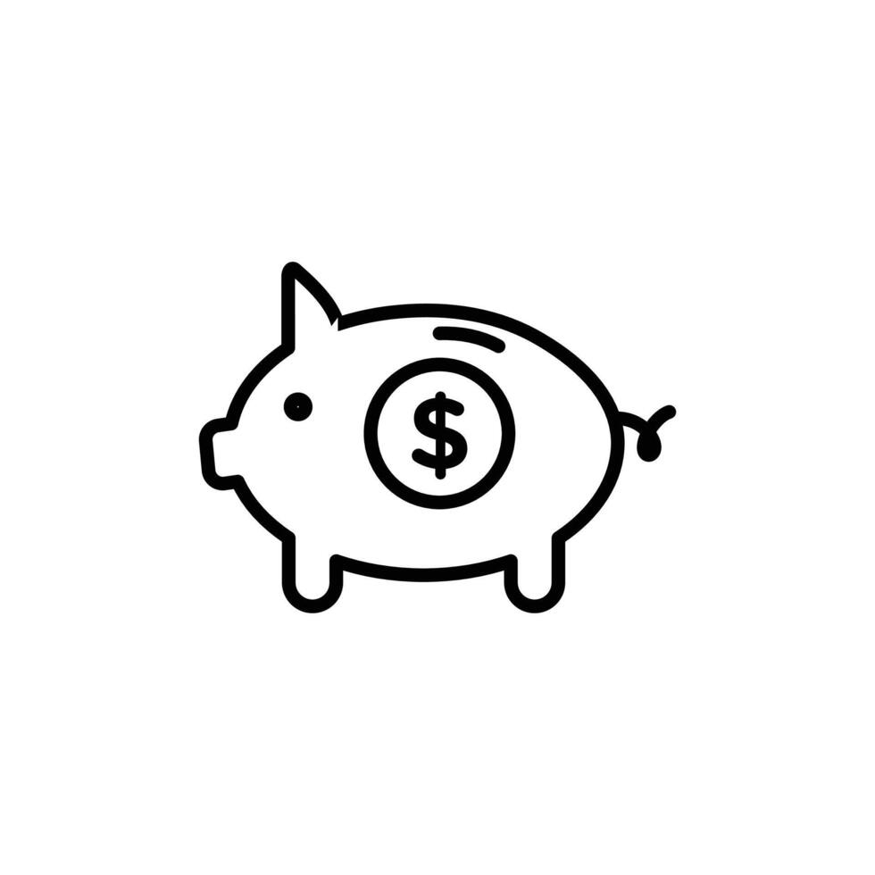 Savings Piggy Bank Icon for Financial Planning vector