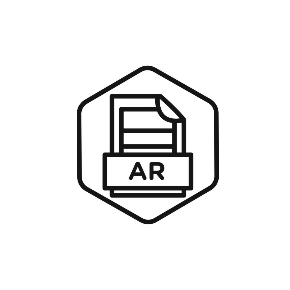 AR File Document Icon set collection for web vector