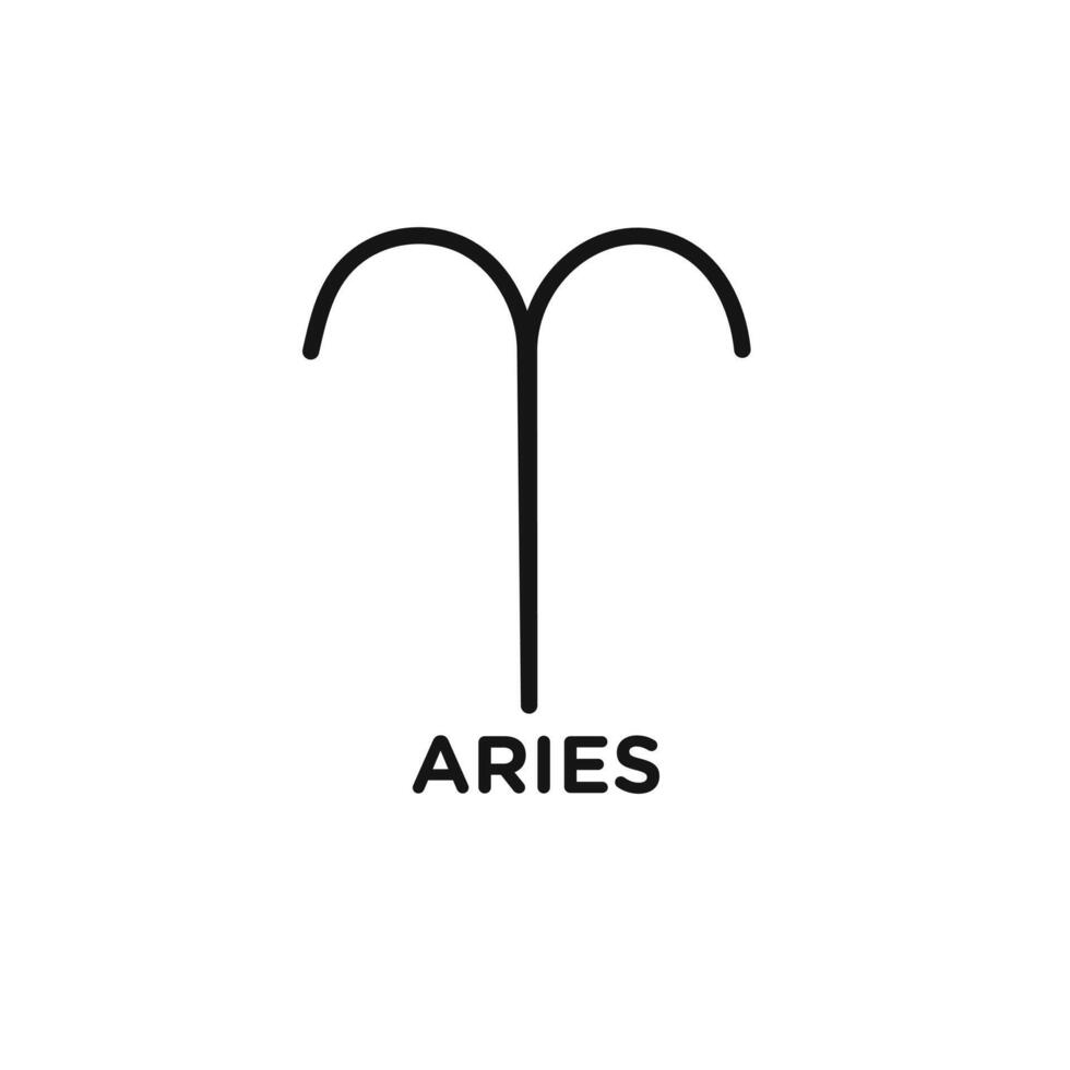 Aries zodiac sign icon set collection for web vector