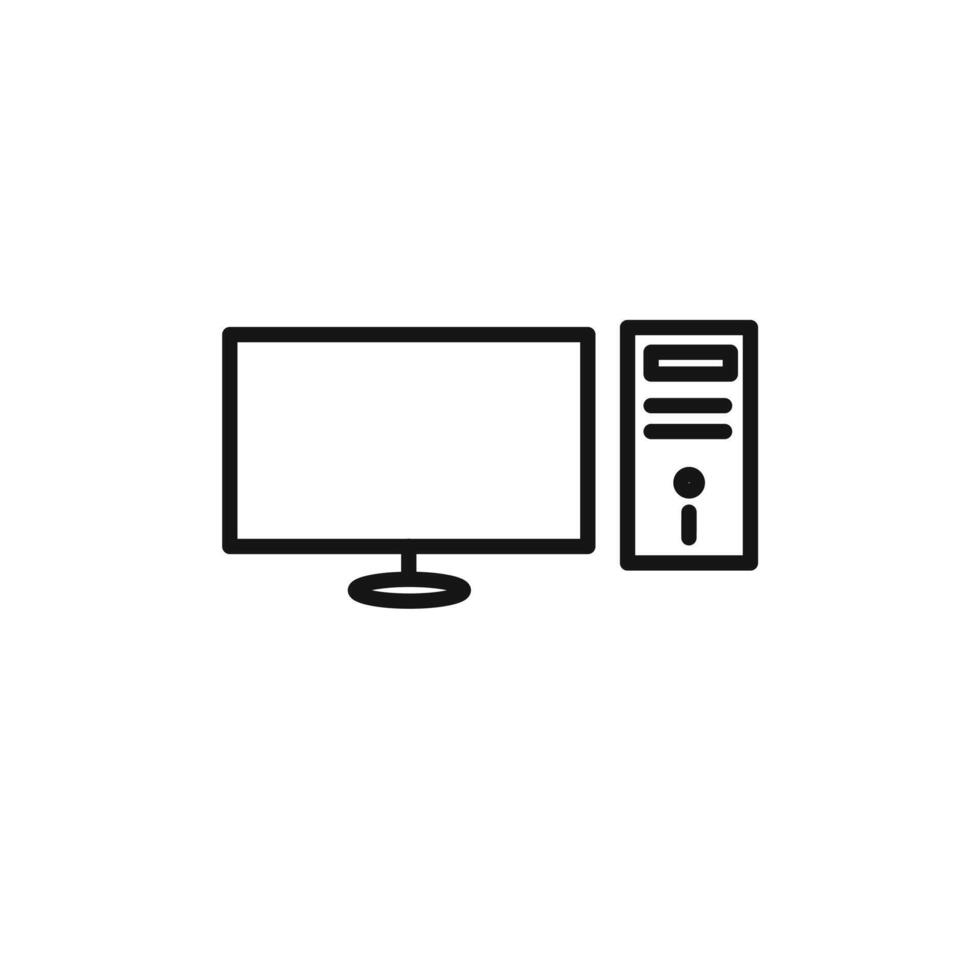 Desktop computer icon set collection for web vector
