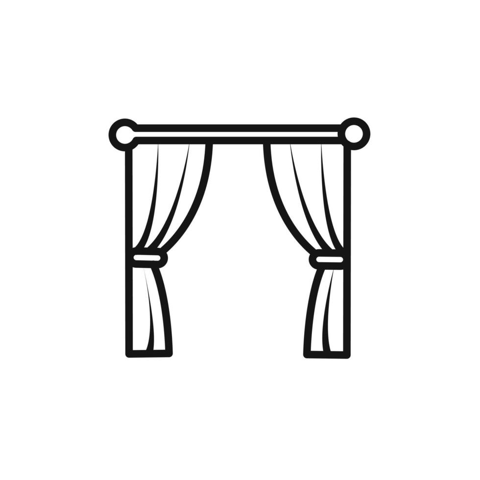 curtains icon set collection for web vector