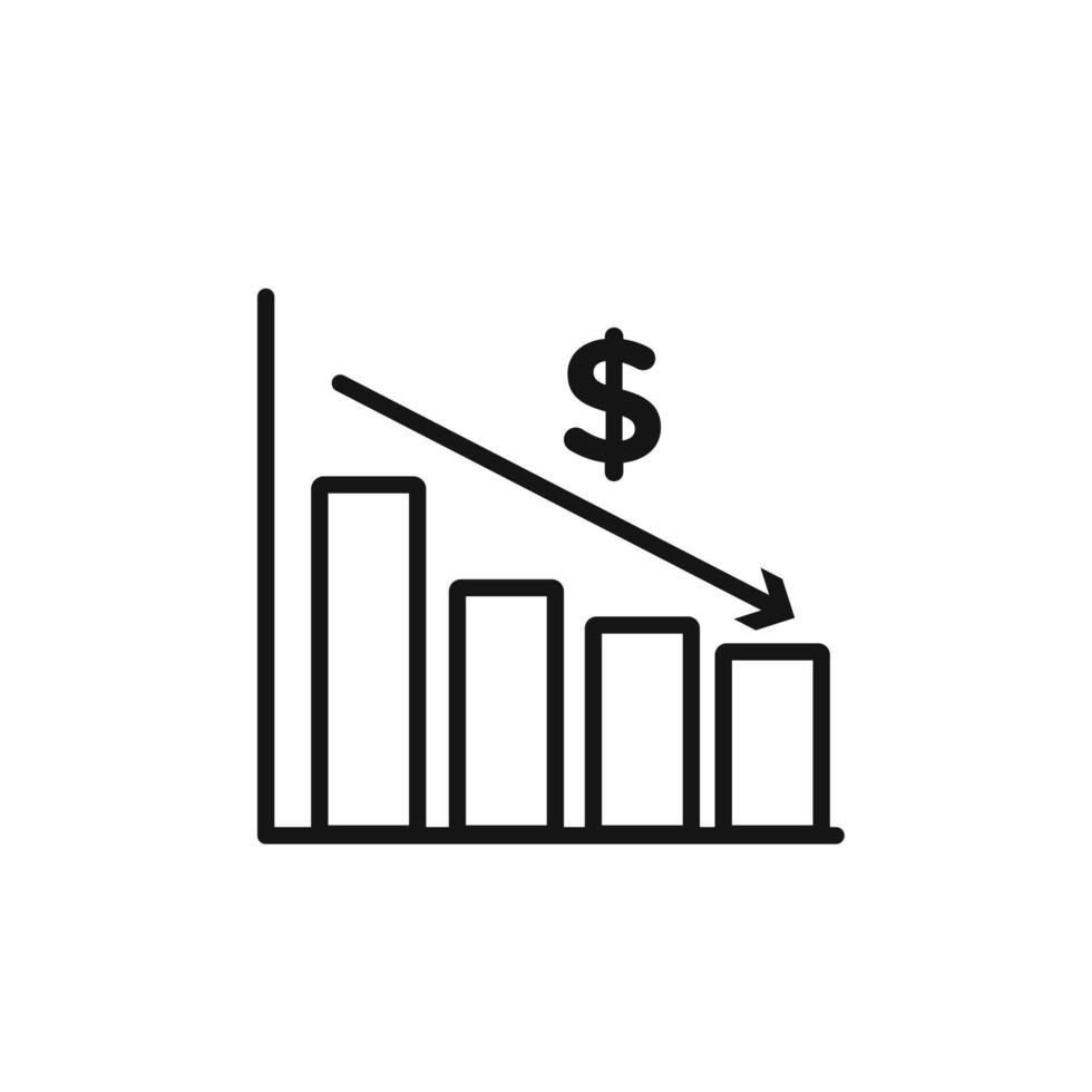 Economic Loss icon set collection for web vector