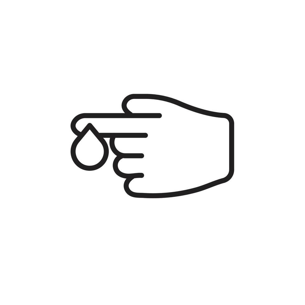 Hand with blood drop icon set collection for web vector