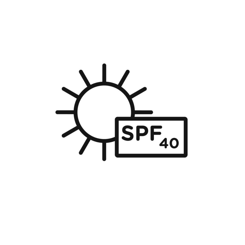 Sun protection factor 40 icon set collection for web vector