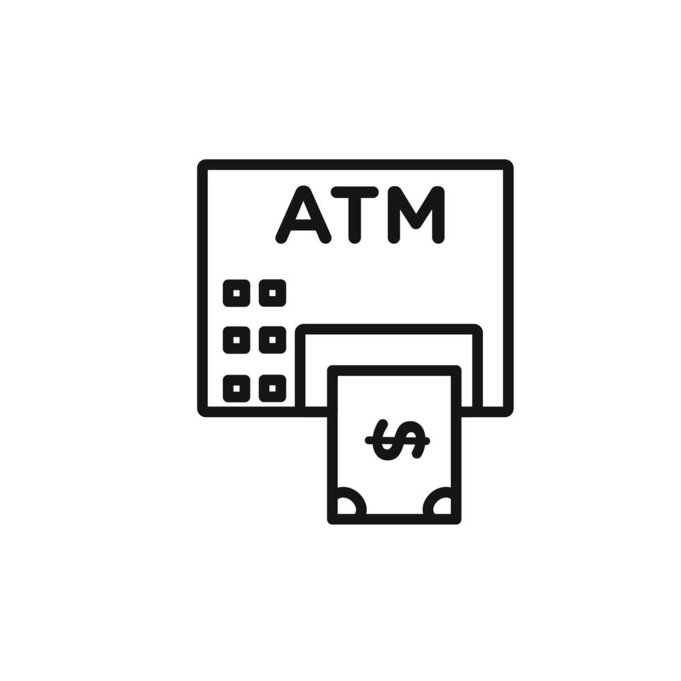 Withdraw Money in ATM icon set collection for web vector