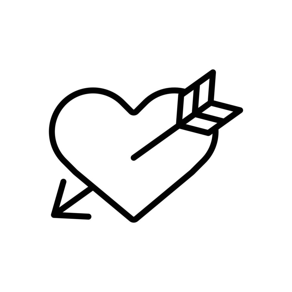 Heart and Arrow Amour Icon Set Love Symbol Illustrations for Romance and Valentines Day vector