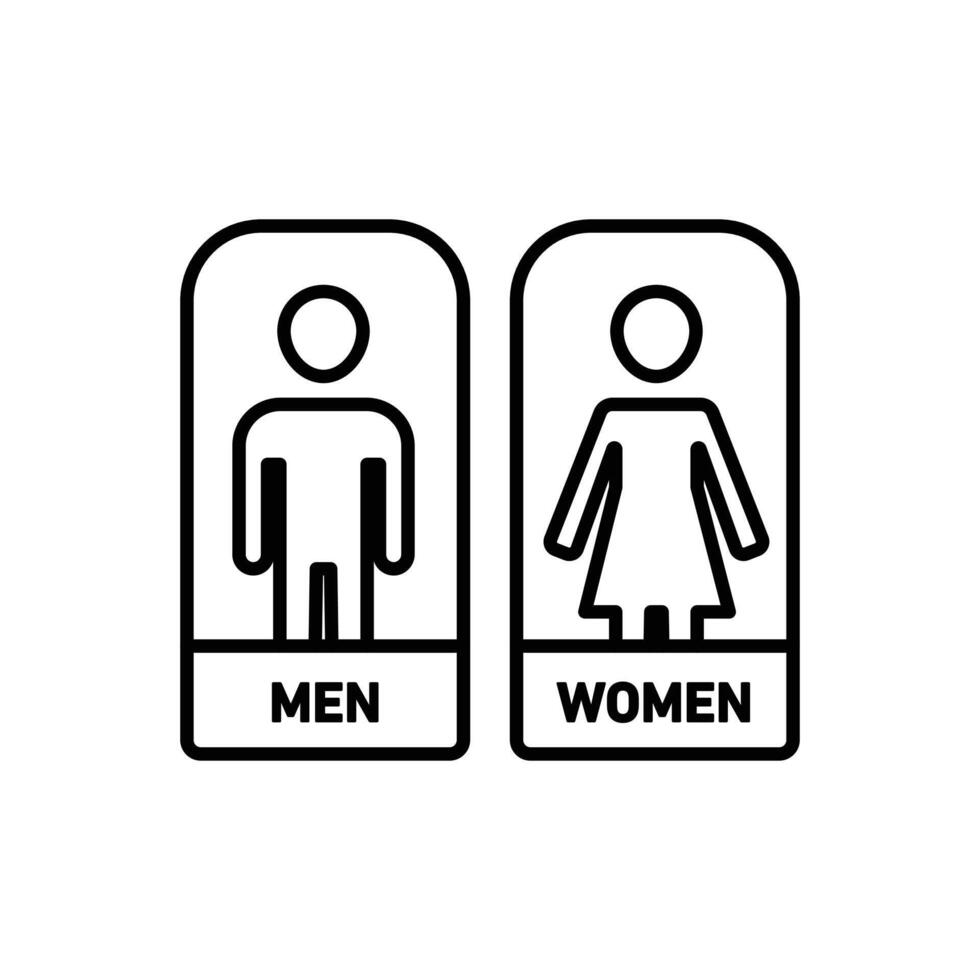 Man and Woman Toilet Sign Icon Set Restroom Symbols for Public Facilities vector