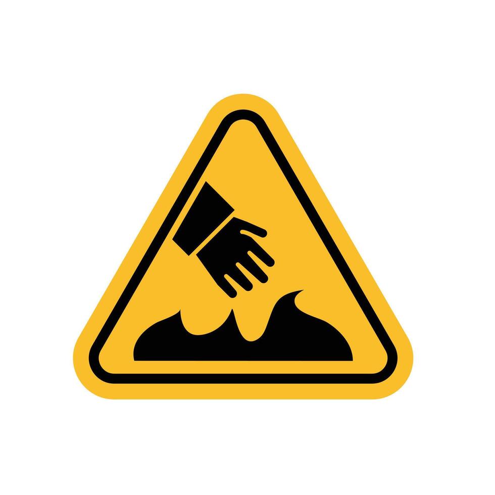 Hot Surface Do Not Touch Danger Sign Icon Set Safety Warning Illustrations for Industrial Use vector