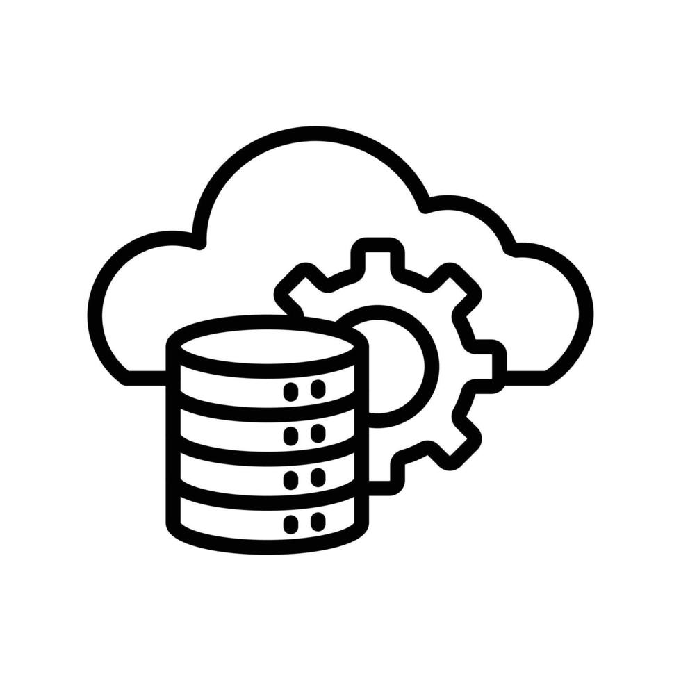 Cloud Data Settings Icon Set Digital Storage Illustrations for Technology and Computing vector