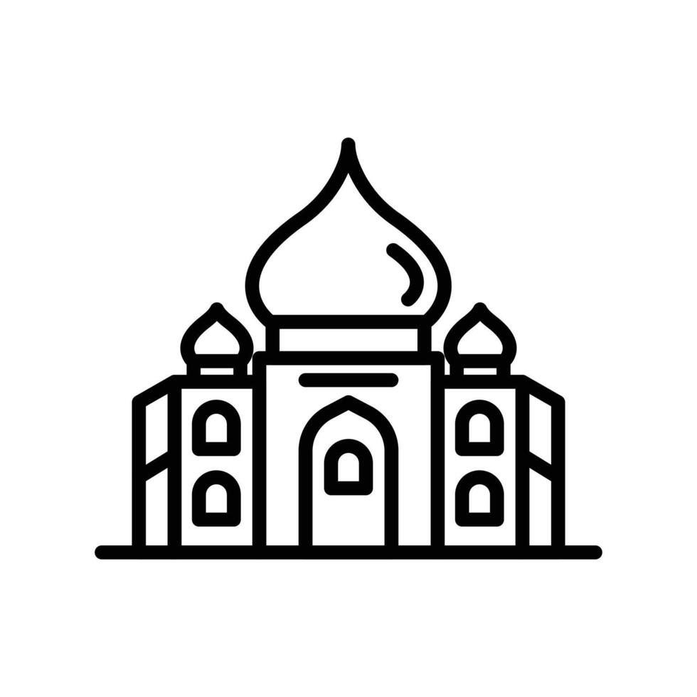 Taj Mahal Palace Icon Set Architectural Illustrations for Travel and Heritage vector